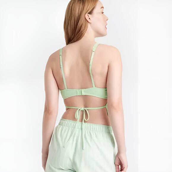Colsie Womens Coquette Eyelet Corset Bralette Crop Top Size 2X Mint Green - Picture 3 of 12